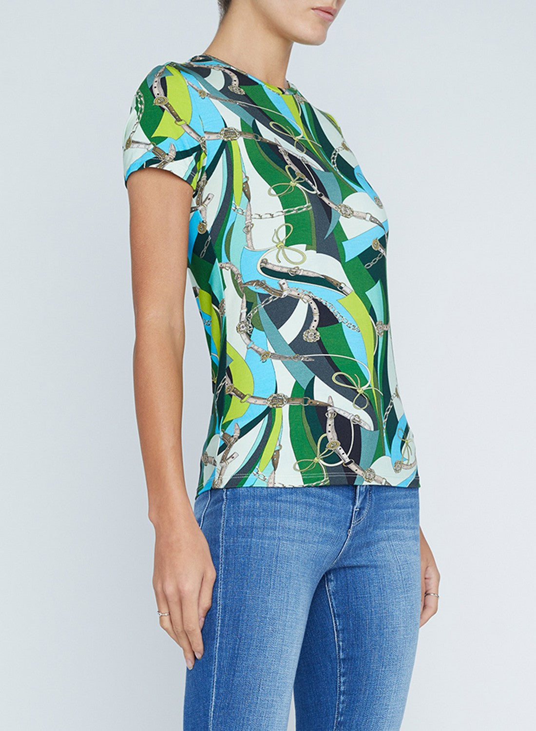 T-shirt girocollo a maniche corte con cintura swirl Ressi