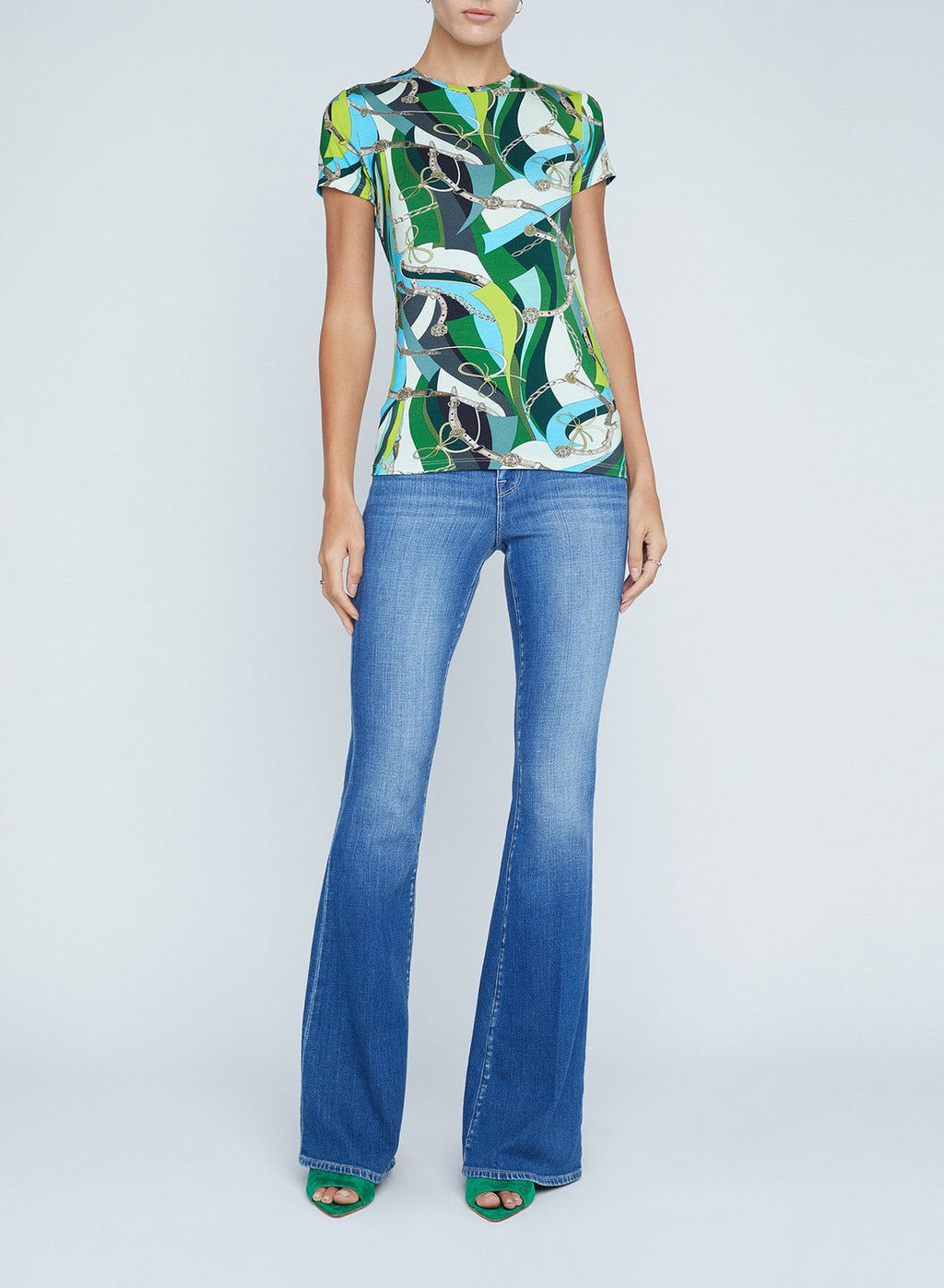 T-shirt girocollo a maniche corte con cintura swirl Ressi