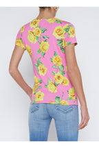 Ressi camiseta de cuello redondo de manga corta rosa