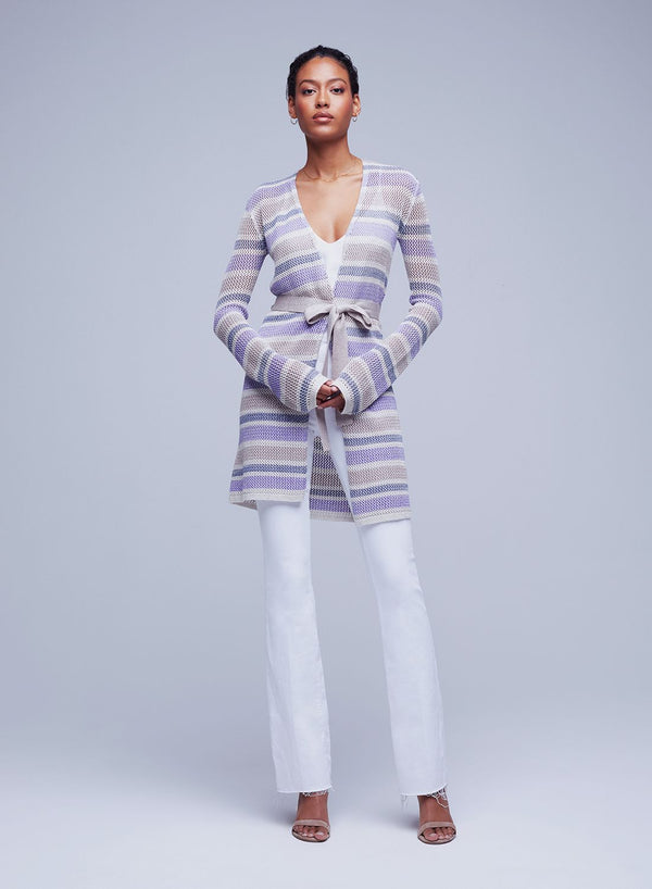 Koi Strpe Pointelle Cardi