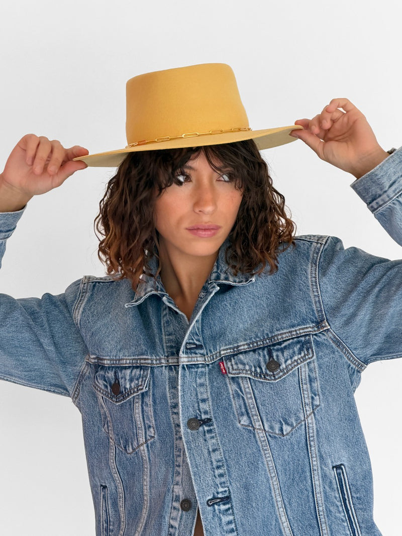 Chapeau Feutre Lais - Jaune Pale