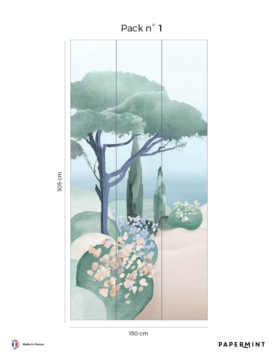 Mural The Sea - Lagoon Blue
