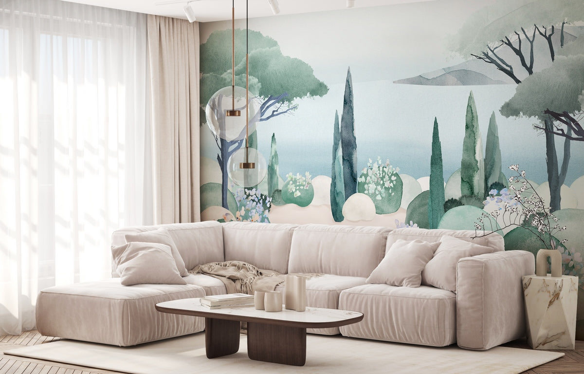 Mural The Sea - Lagoon Blue