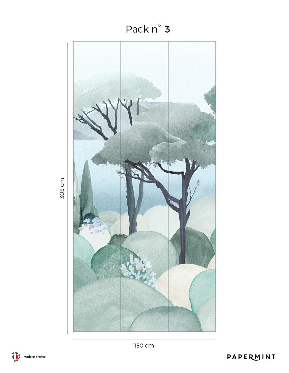 Mural The Sea - Lagoon Blue