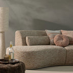 Loft - Lampadaire À Pois - Métal Et Tissu Bouclette - Beige