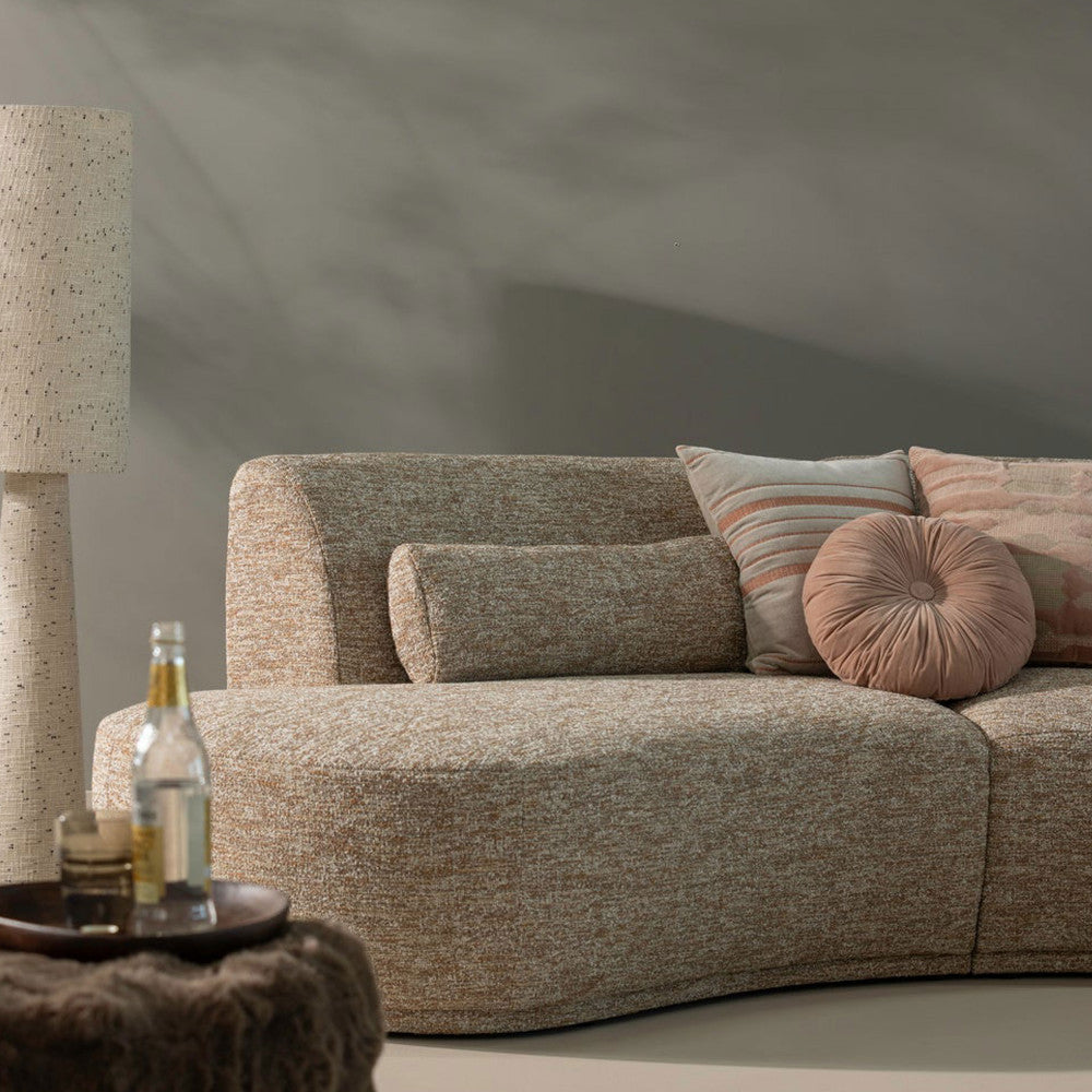 Loft - Lampadaire À Pois - Métal Et Tissu Bouclette - Beige