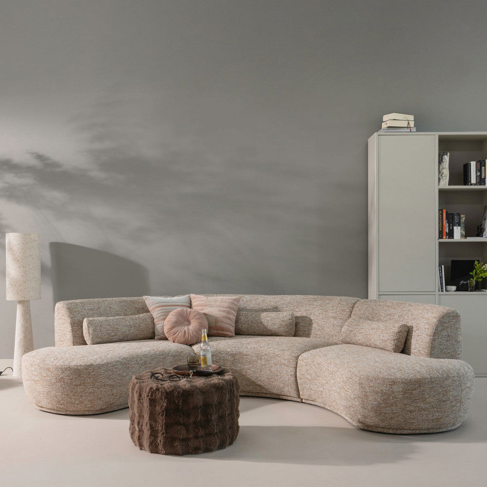 Loft - Lampadaire À Pois - Métal Et Tissu Bouclette - Beige