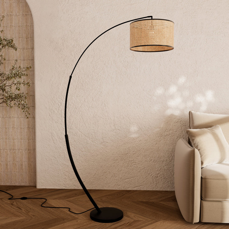 Lampadaire Aimée en rotin naturel