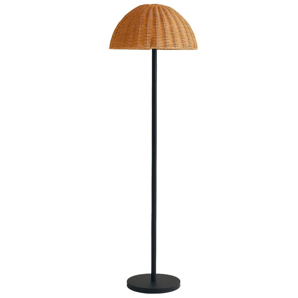 Faroe - Lámpara de pie solar - Poliratán - Beige
