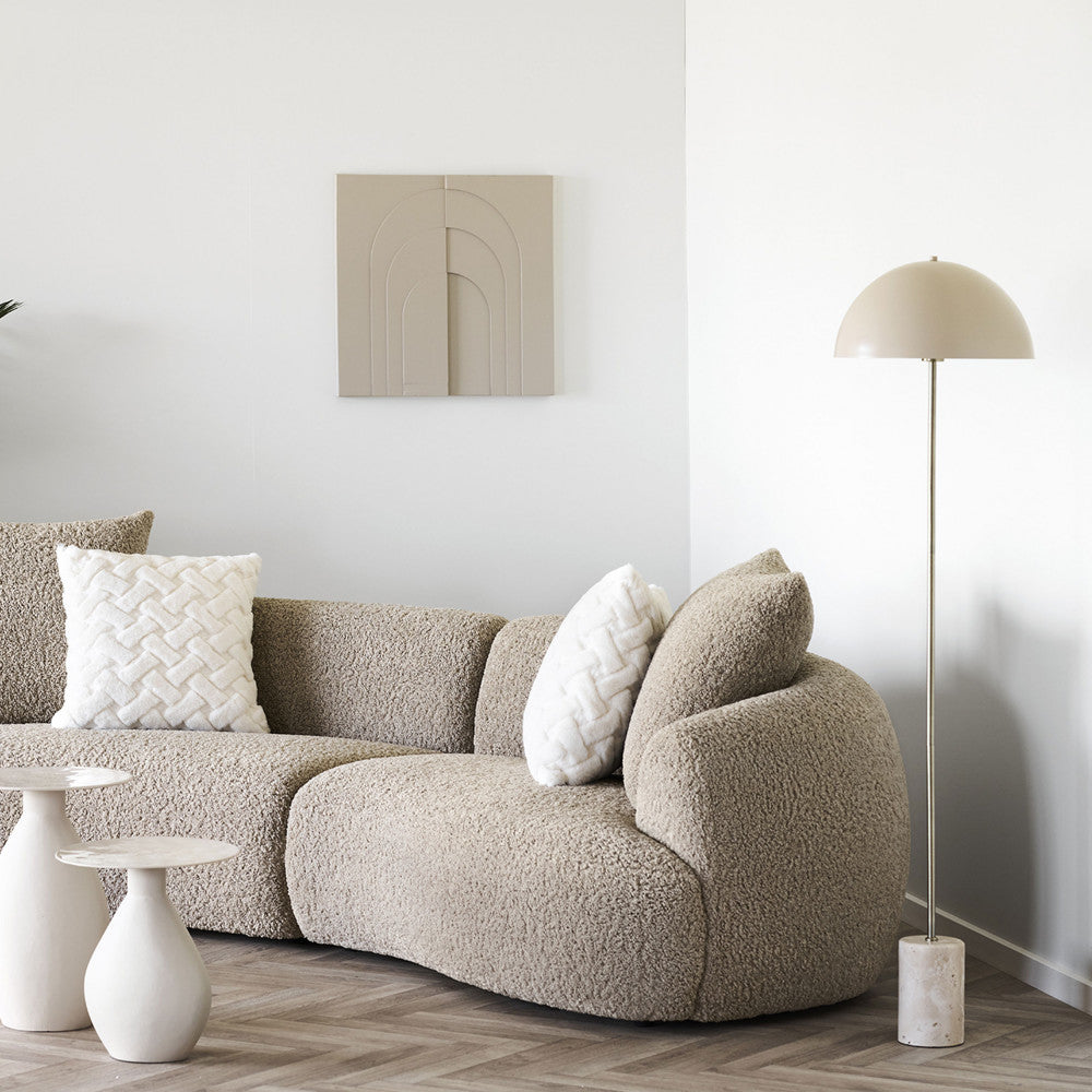 Sheffield - Floor Lamp - Marble And Metal - Beige