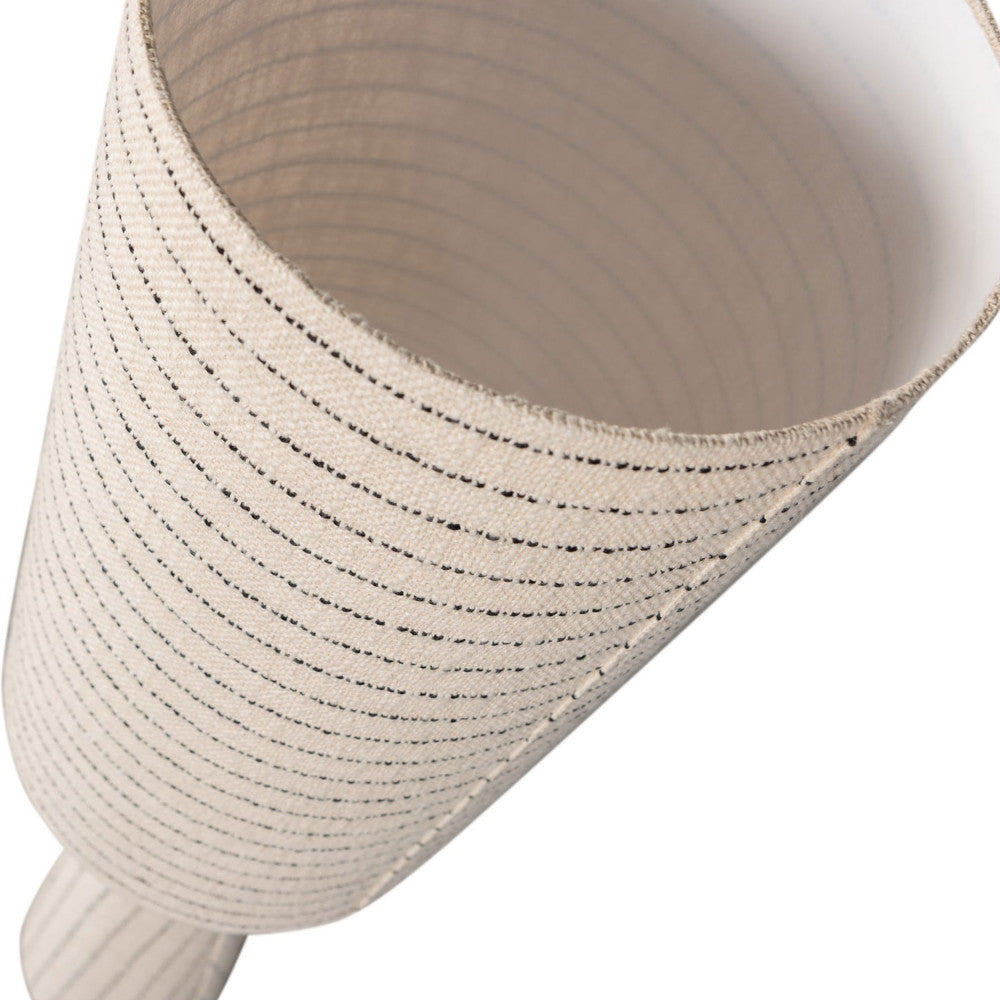 Loft - Striped Floor Lamp - Metal and Bouclé Fabric - Beige