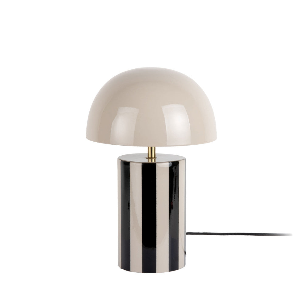 Rayado - Lámpara de mesa hongo - Metal - Beige rosado
