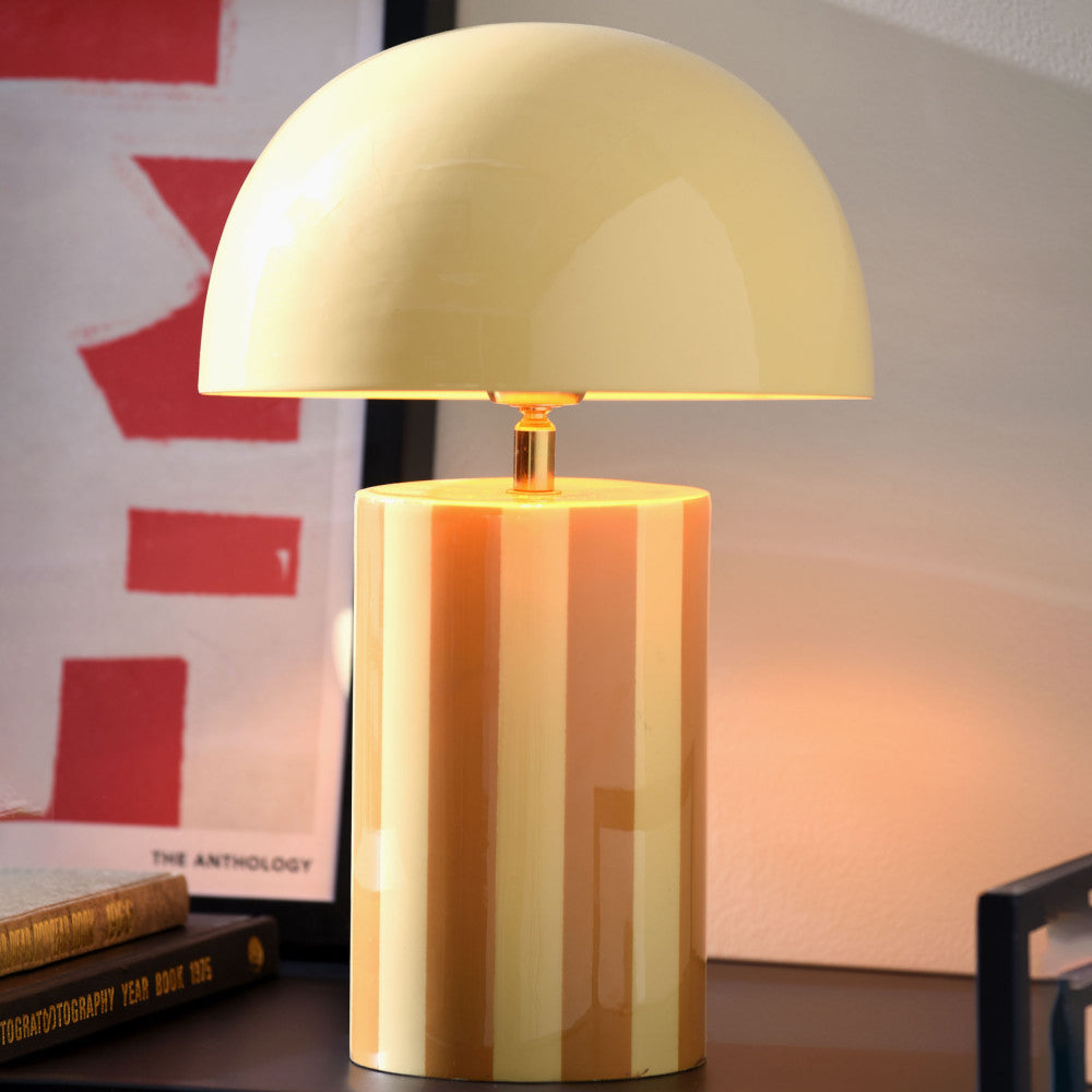 Rayado - Lámpara de mesa seta - Metal - Amarillo