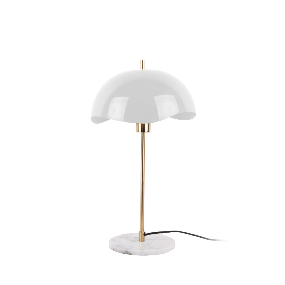 Waved Dome - Lámpara de mesa - Metal y mármol - Blanco