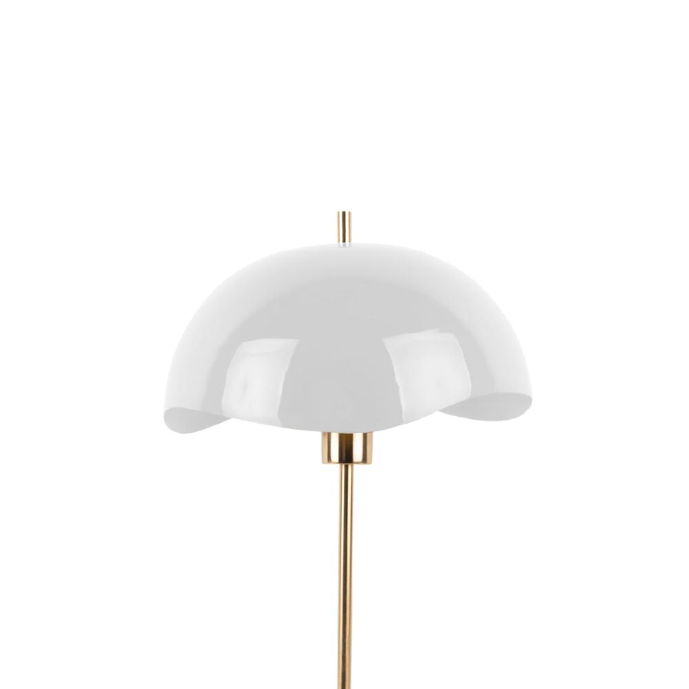 Waved Dome - Lámpara de mesa - Metal y mármol - Blanco