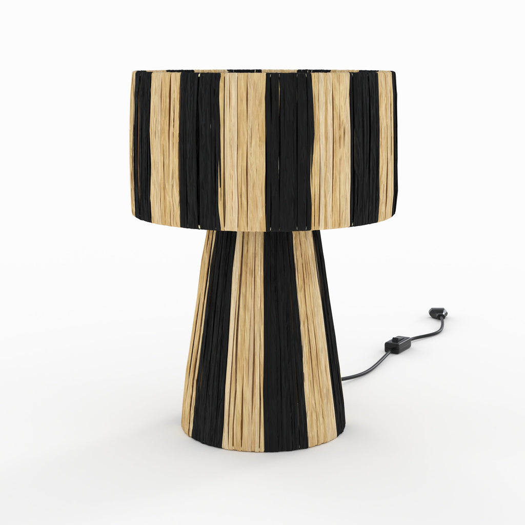 Soléa - Black Striped Palm Leaf Lamp