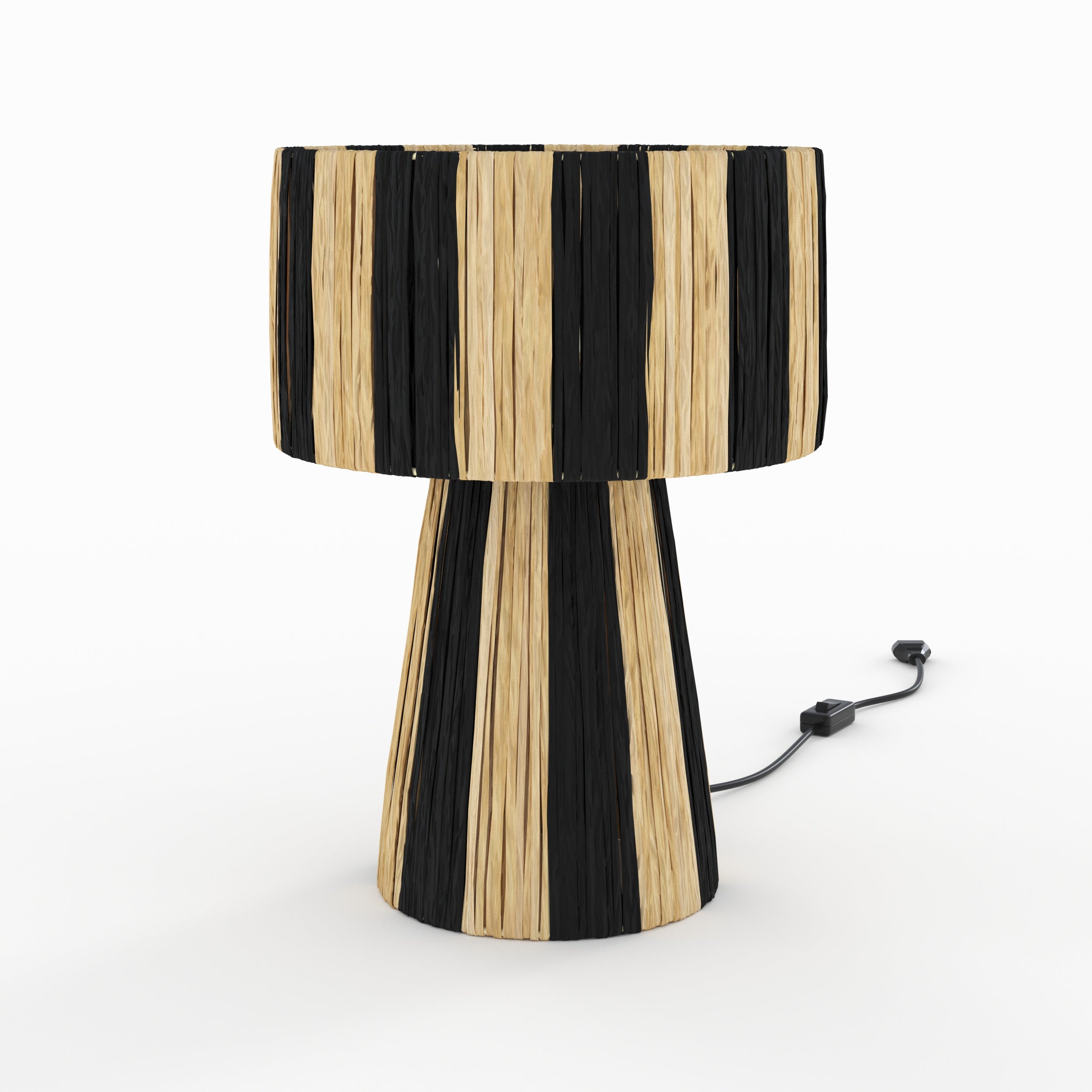 Soléa - Black Striped Palm Leaf Lamp