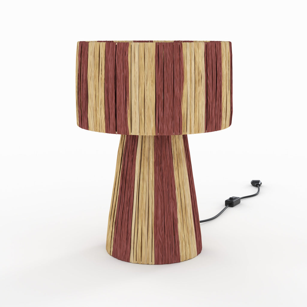 Soléa - Striped Terracotta Palm Leaf Lamp