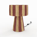 Lampe Soléa rayée terracotta en feuille de palmier