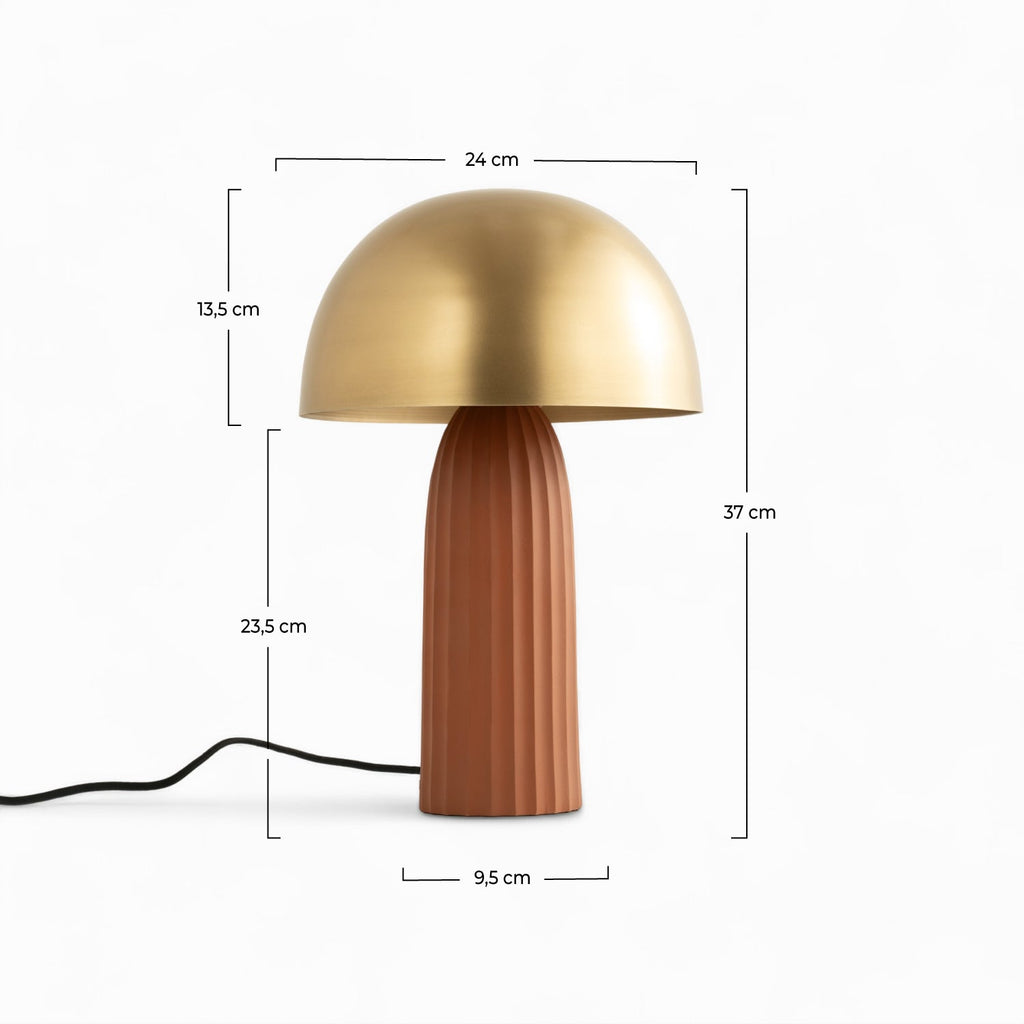 Joy - Terracotta And Gold Metal Lamp