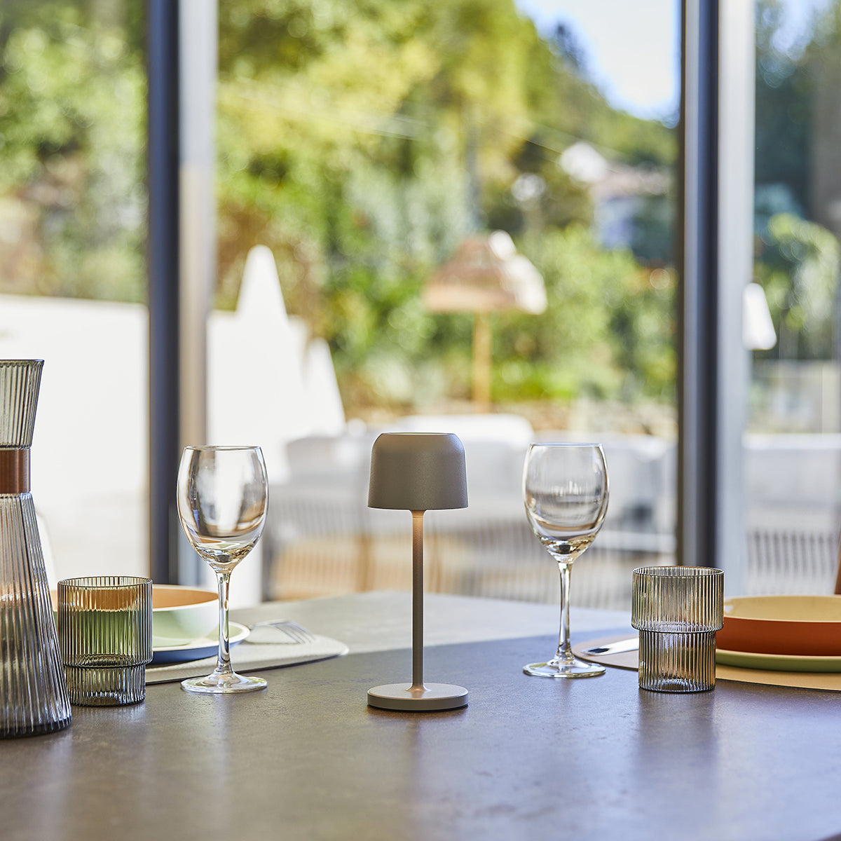 Sophia - Lampe De Table Sans Fil - Acier - Gris