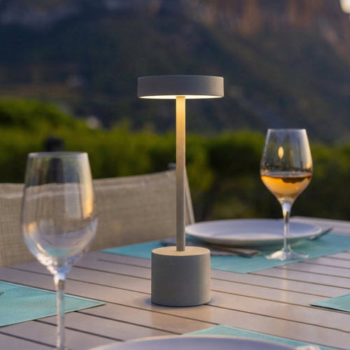 Roby - Lampe De Table Sans Fil - Gris Clair