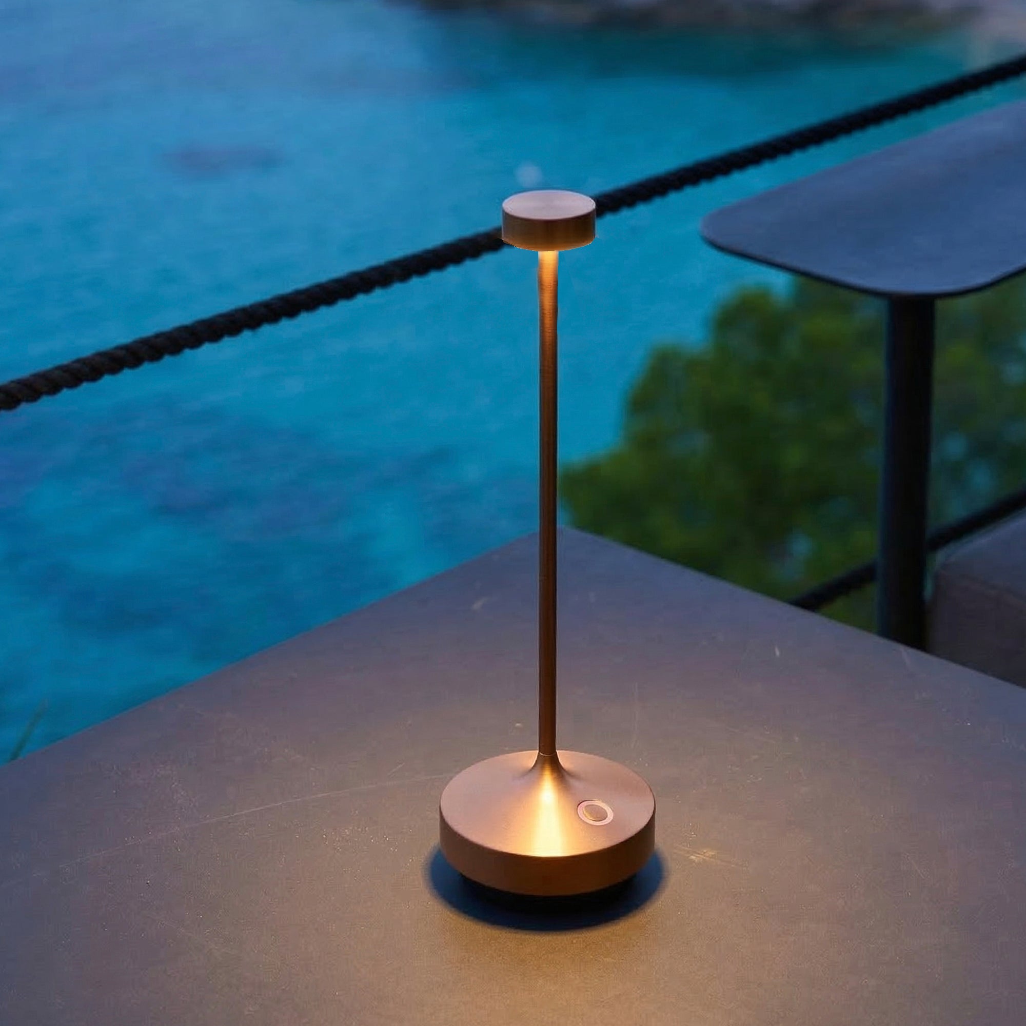 Ruby - Lampe De Table Sans Fil - Acier - Marron