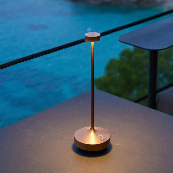 Ruby - Lampe De Table Sans Fil - Acier - Marron