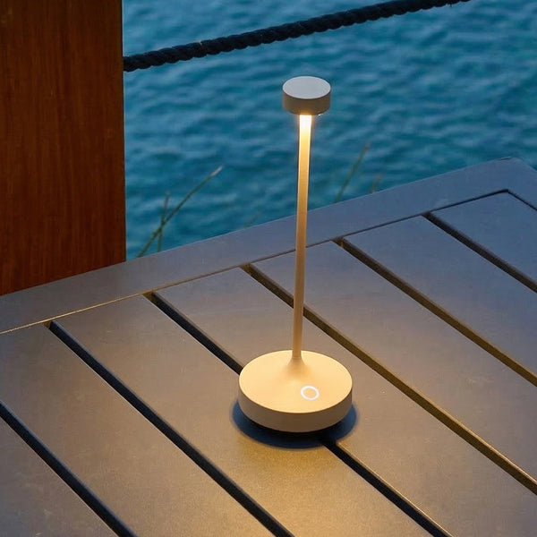 Ruby - Lampe De Table Sans Fil - Acier - Beige