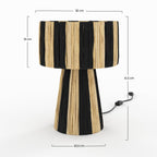 Soléa - Black Striped Palm Leaf Lamp