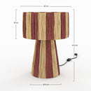 Lampe Soléa rayée terracotta en feuille de palmier