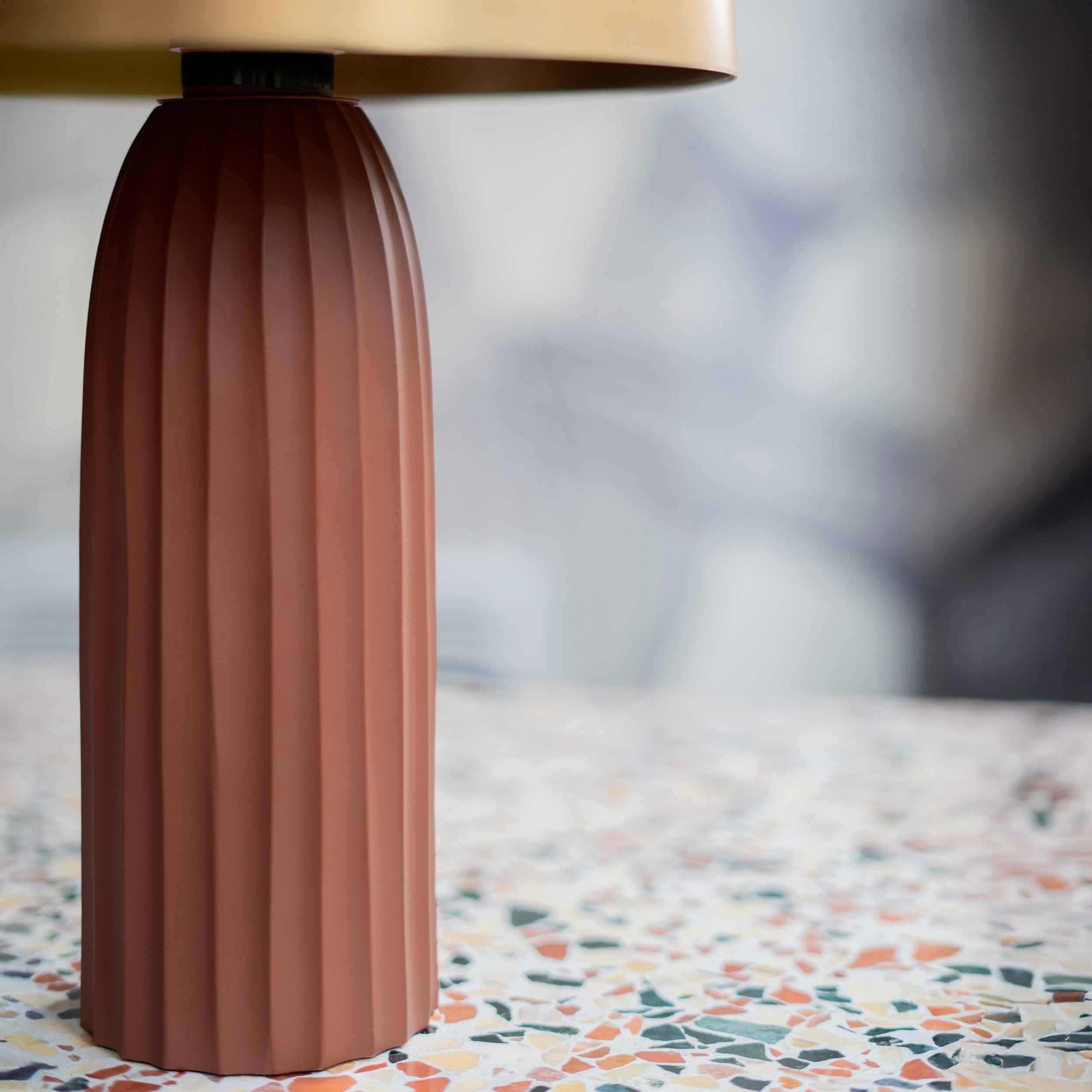 Joy - Terracotta And Gold Metal Lamp