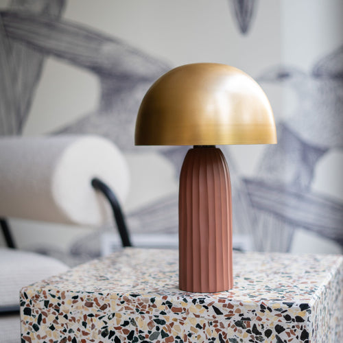 Joy - Lampe En Métal Terracotta Et Doré