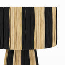 Lampe Soléa rayée noire en feuille de palmier