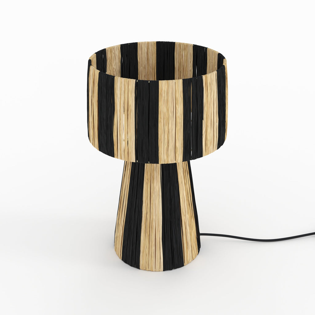 Soléa - Black Striped Palm Leaf Lamp