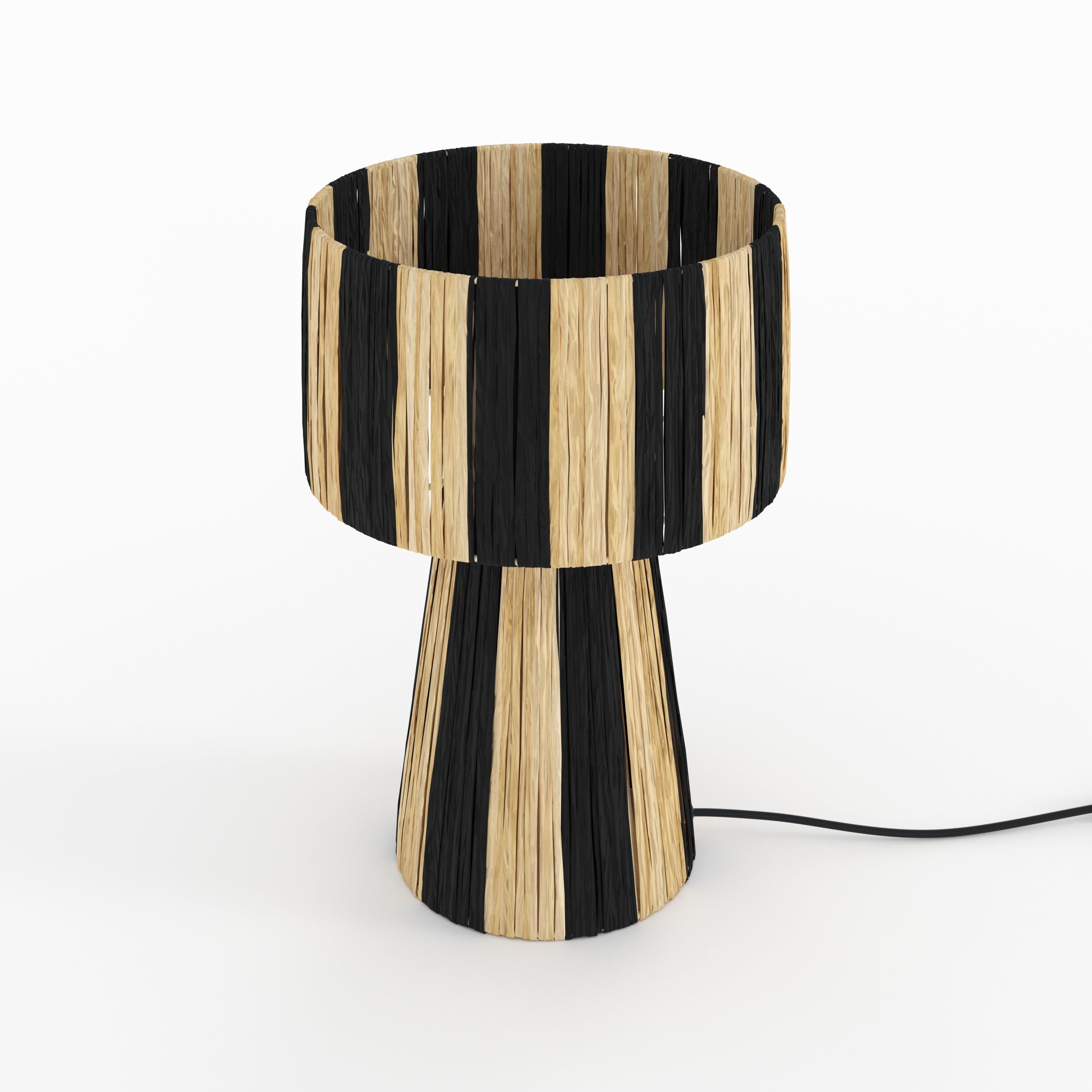 Soléa - Black Striped Palm Leaf Lamp