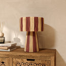 Lampe Soléa rayée terracotta en feuille de palmier