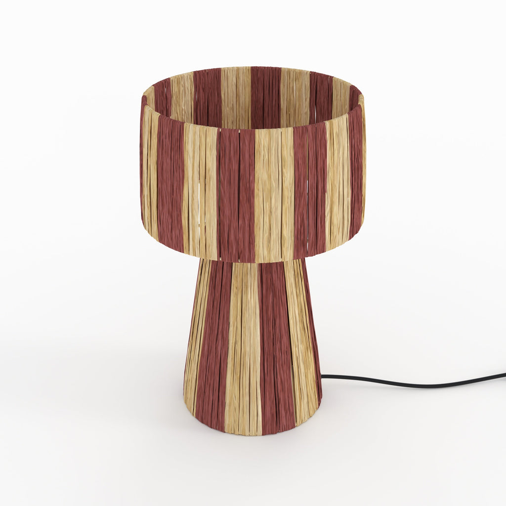 Soléa - Striped Terracotta Palm Leaf Lamp