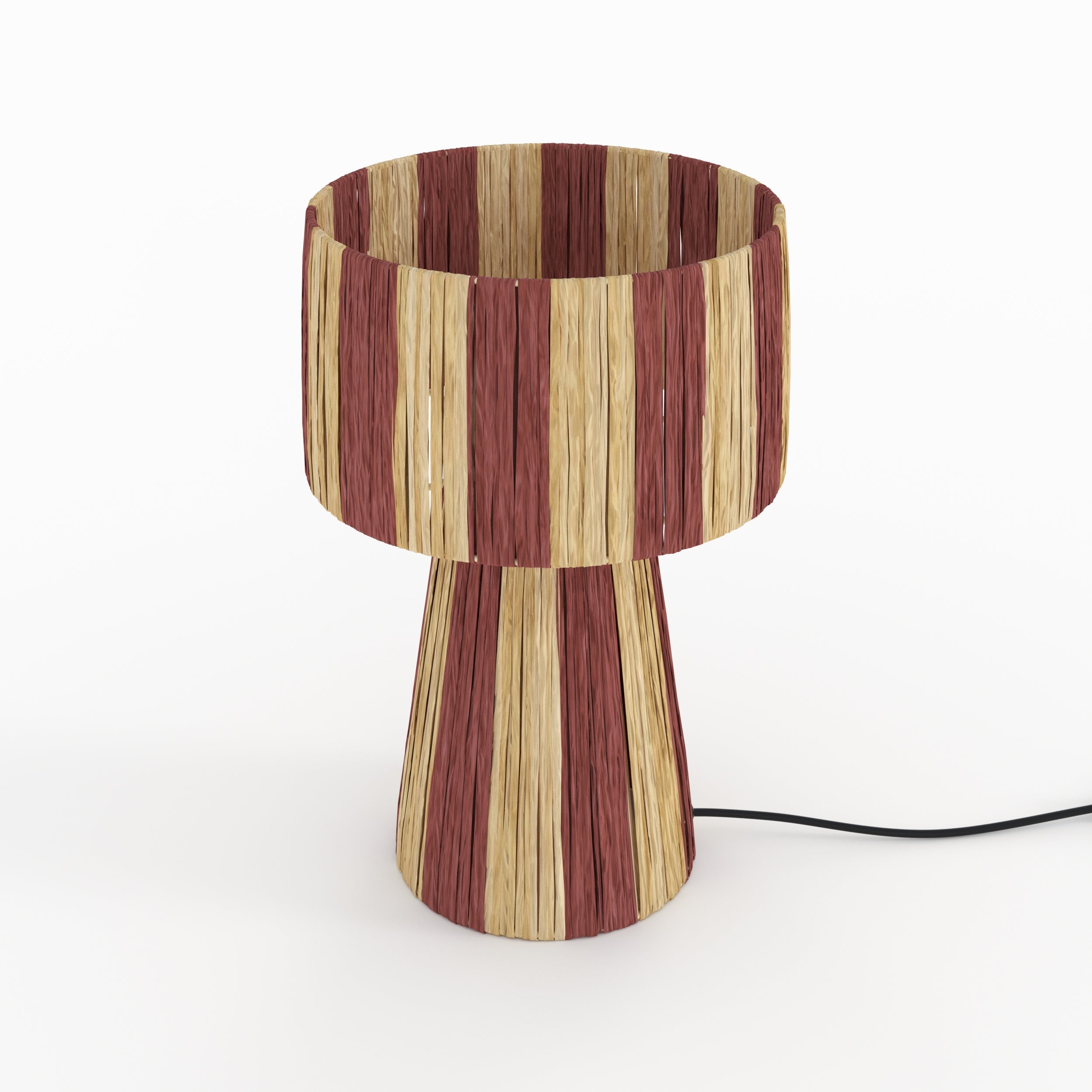 Soléa - Striped Terracotta Palm Leaf Lamp