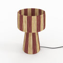 Lampe Soléa rayée terracotta en feuille de palmier