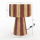 Lampe Soléa rayée terracotta en feuille de palmier