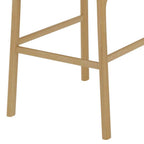 Lana - Set of 2 Central Island Chairs in Beige Fabric and Wood