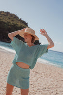 Top Leo Crochet Turquoise
