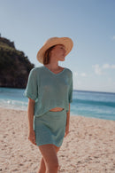 Top Leo Crochet Turquoise