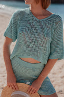 Top Leo Crochet Turquoise