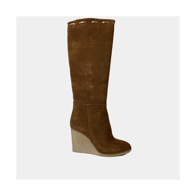 Bottes Compensees Ann Tuil Laure-Loana 58 Bis - Velours Camel