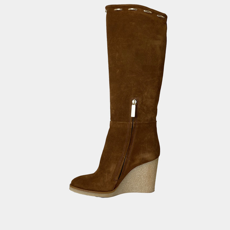 Bottes Compensees Ann Tuil Laure-Loana 58 Bis - Velours Camel