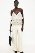 Layered Frill Vest Top - Cream