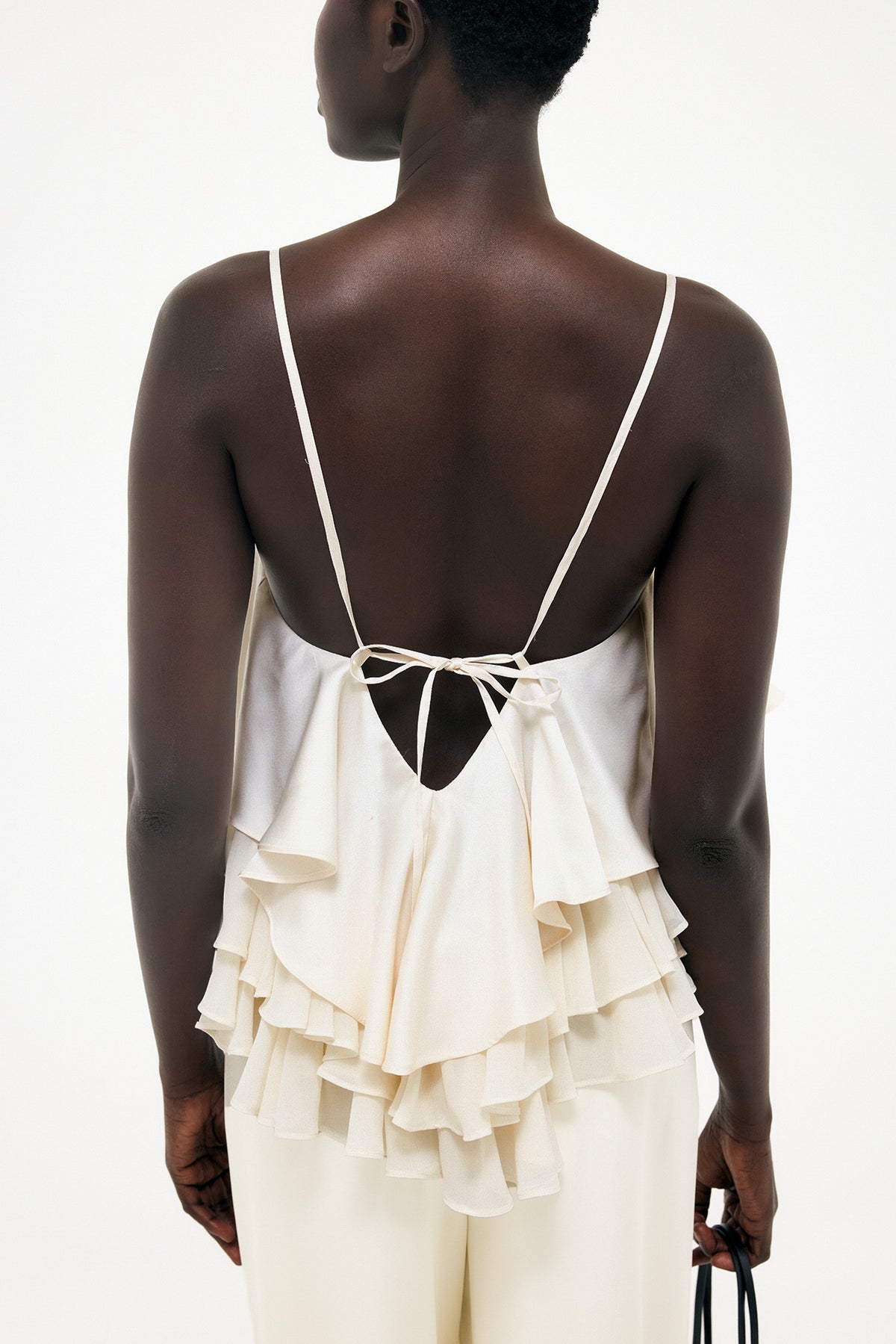Layered Frill Vest Top - Cream