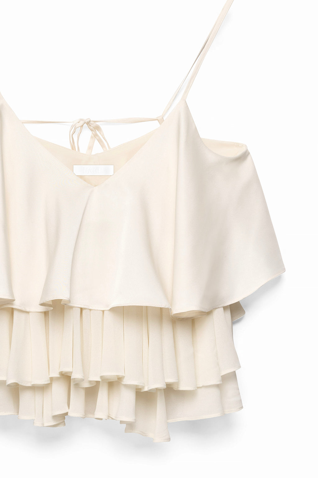 Layered Frill Vest Top - Cream
